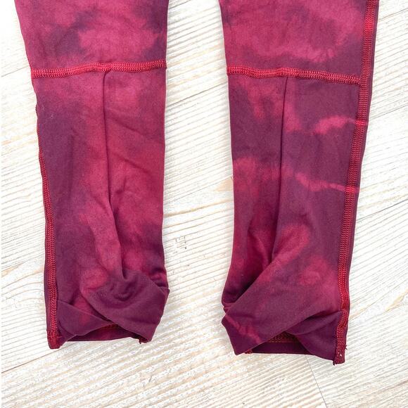 Electric & Rose Portia Tie Dye Twist-Cuff High Rise Leggings | Burgundy XS‎ - Picture 3 of 6